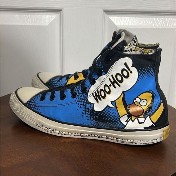 🔥🔥 CONVERSE All Stars Chuck Taylors Bart Simpsons Homer Hi-Top Sneakers - GUC - Picture 2 of 13